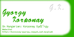 gyorgy korponay business card